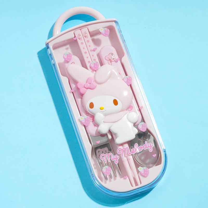 My Melody Strawberries Utensil Set