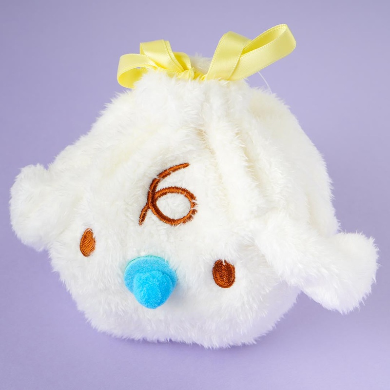 Cinnamoroll Fluffy Face Drawstring Pouch - Milk