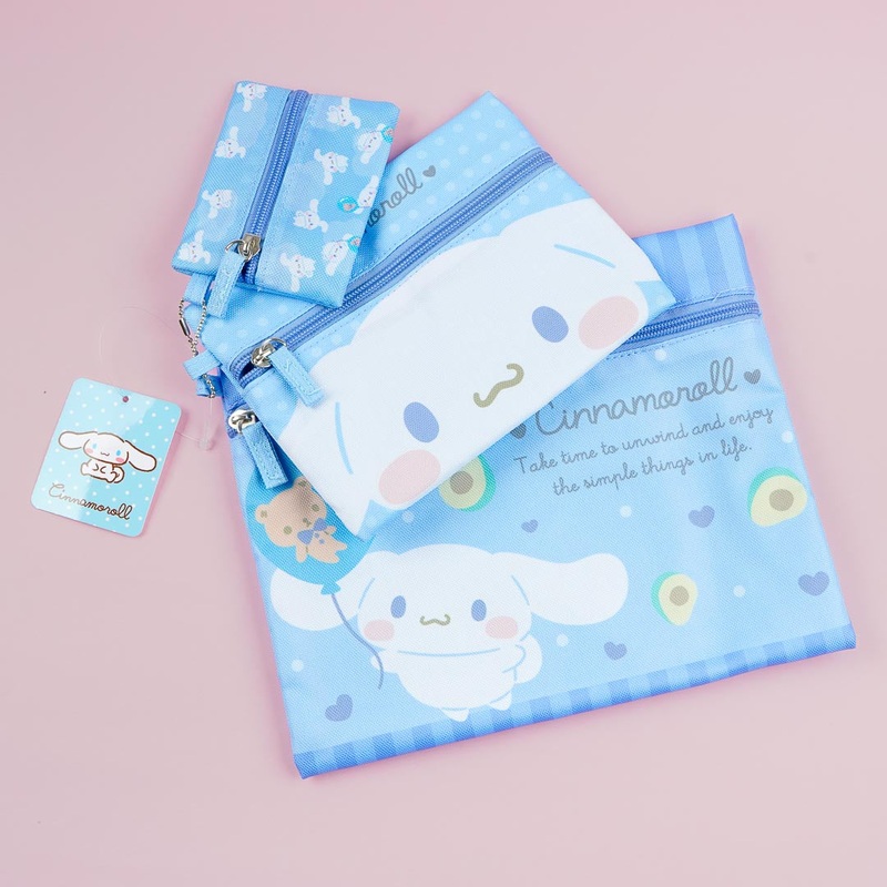 Cinnamoroll Heart & Avocado Flat Pouch Set - 3 pc