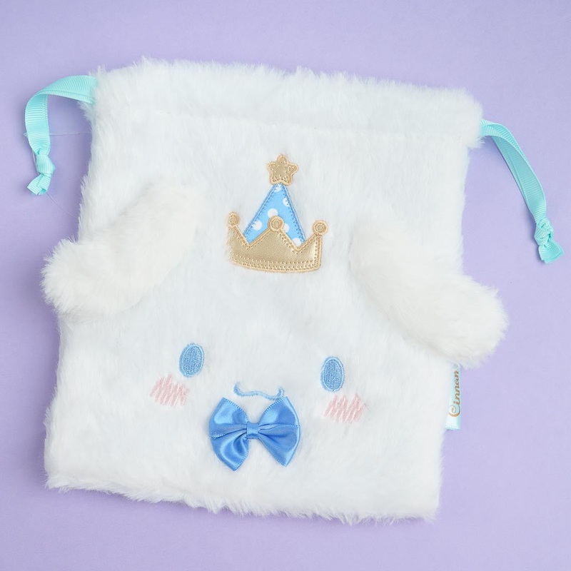 Cinnamoroll Prince Fluffy Die-Cut Drawstring Bag