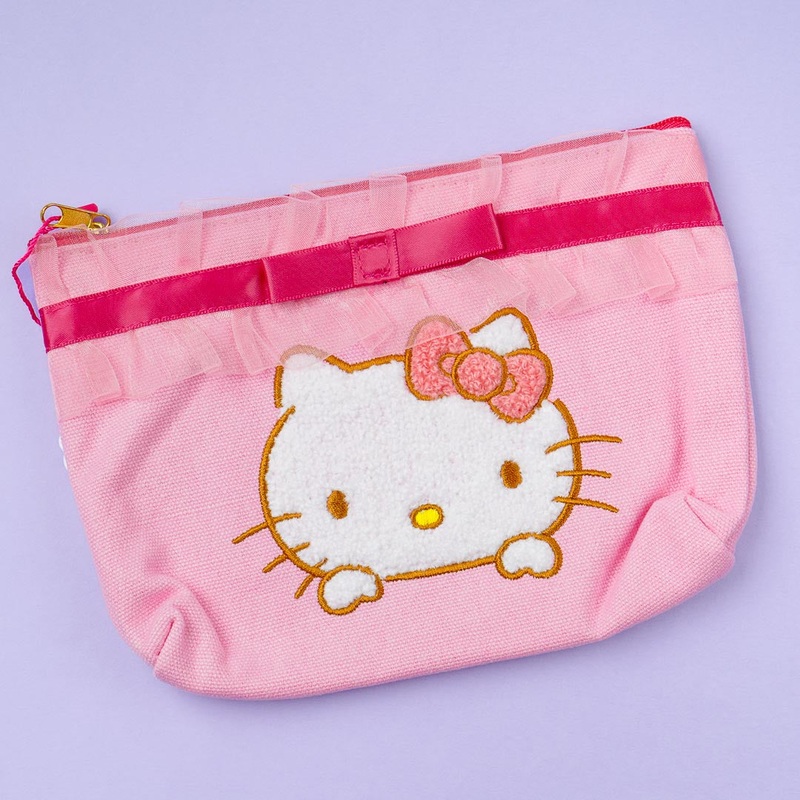 Hello Kitty Embroidered Frill Pouch
