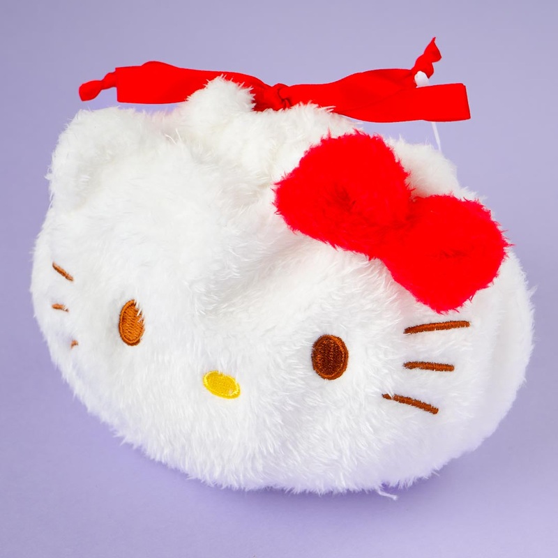 Hello Kitty Fluffy Face Drawstring Pouch