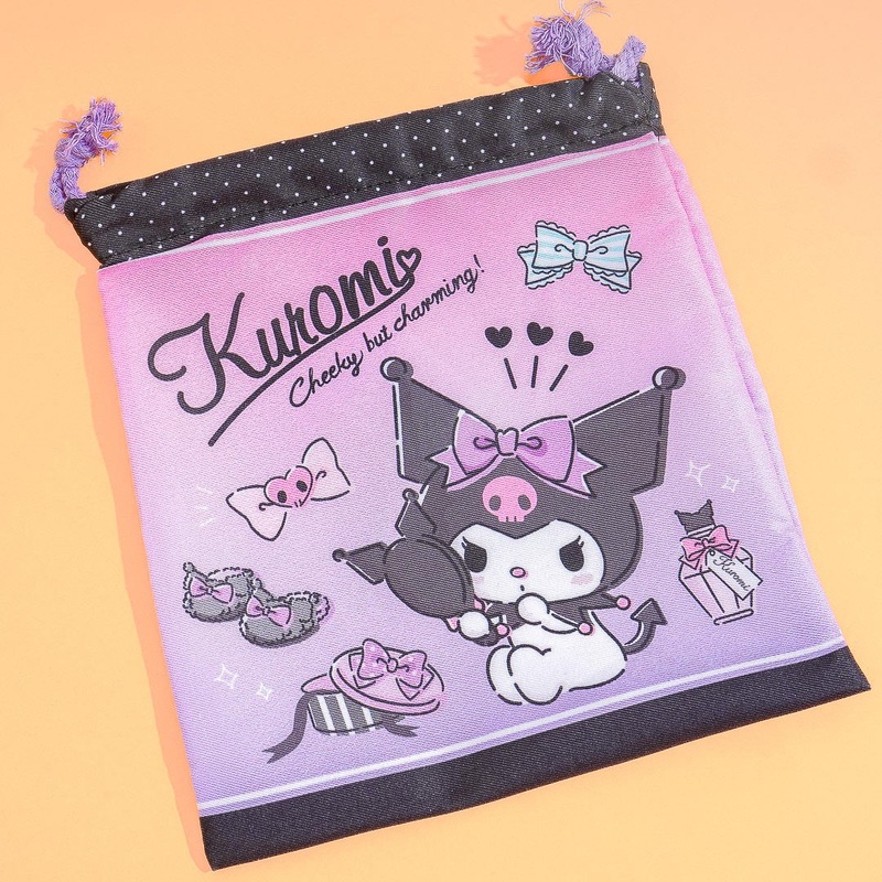 Kuromi Charm Drawstring Bag