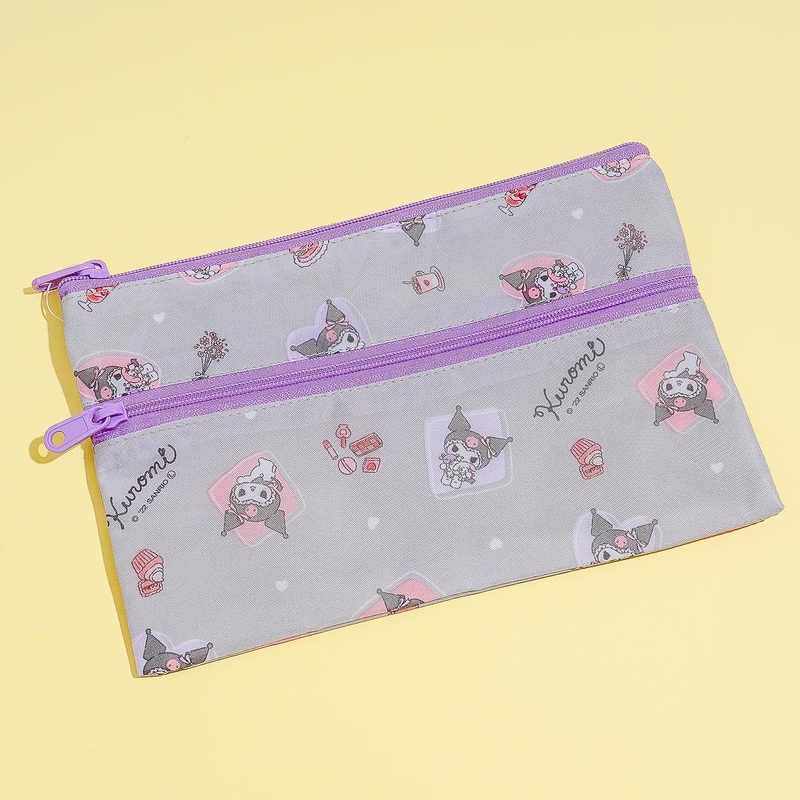 Kuromi Girly Double Zipper Pouch