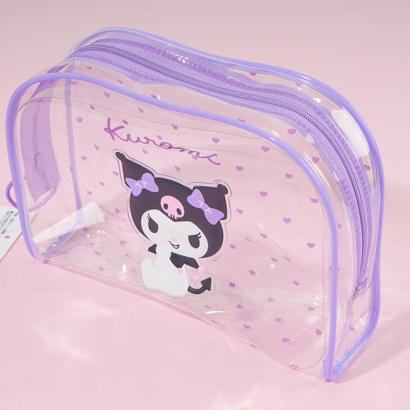 Kuromi Hearts Clear Pouch