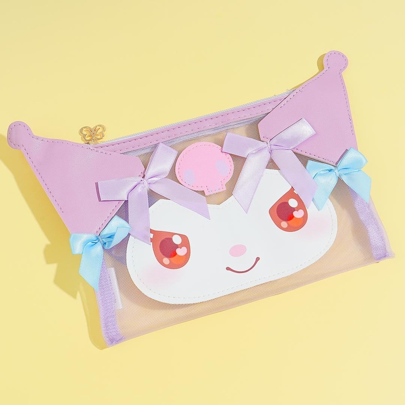 Kuromi Ribbon Ears Mesh Pouch