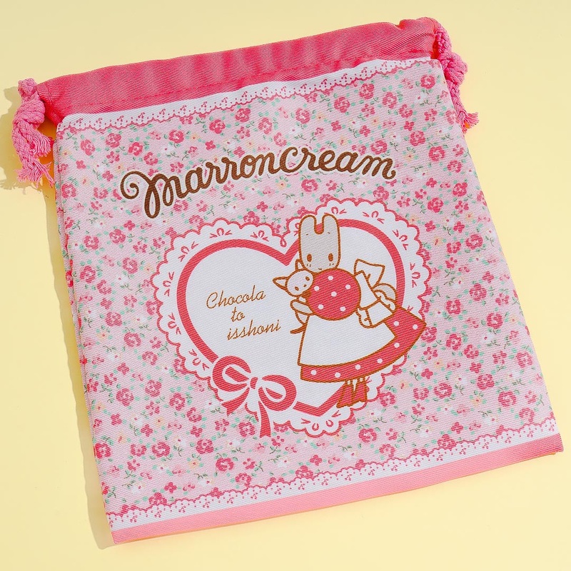 Marron Cream Roses Drawstring Bag