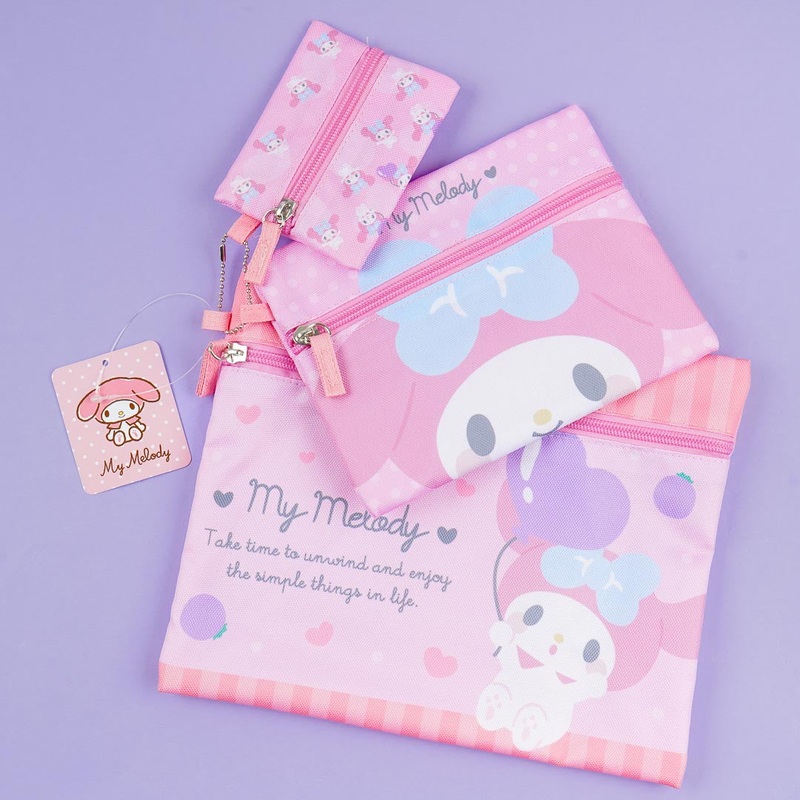 My Melody Balloon Heart Flat Pouch Set - 3 pcs
