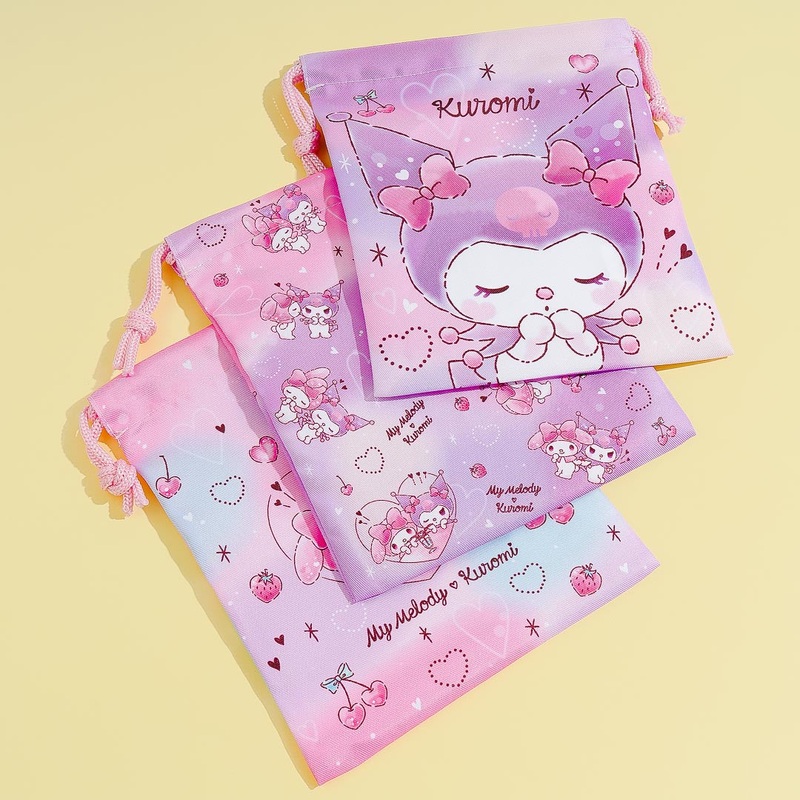 My Melody & Kuromi Love Drawstring Bag Set