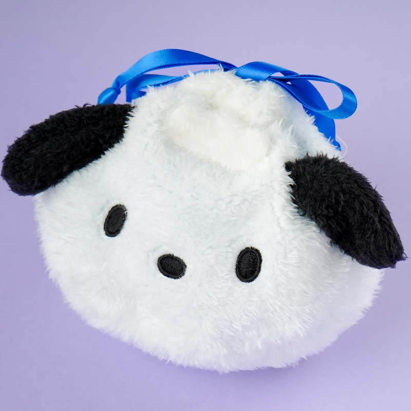 Pochacco Fluffy Face Drawstring Pouch