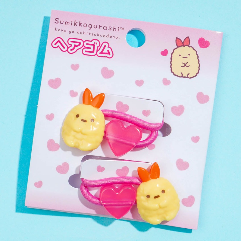 Sumikko Gurashi Pink Heart Hair Tie Set - Ebifurai / 2 pcs