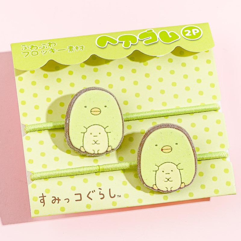 Sumikko Gurashi Flocking Hair Tie Set - Penguin? & Tapioca