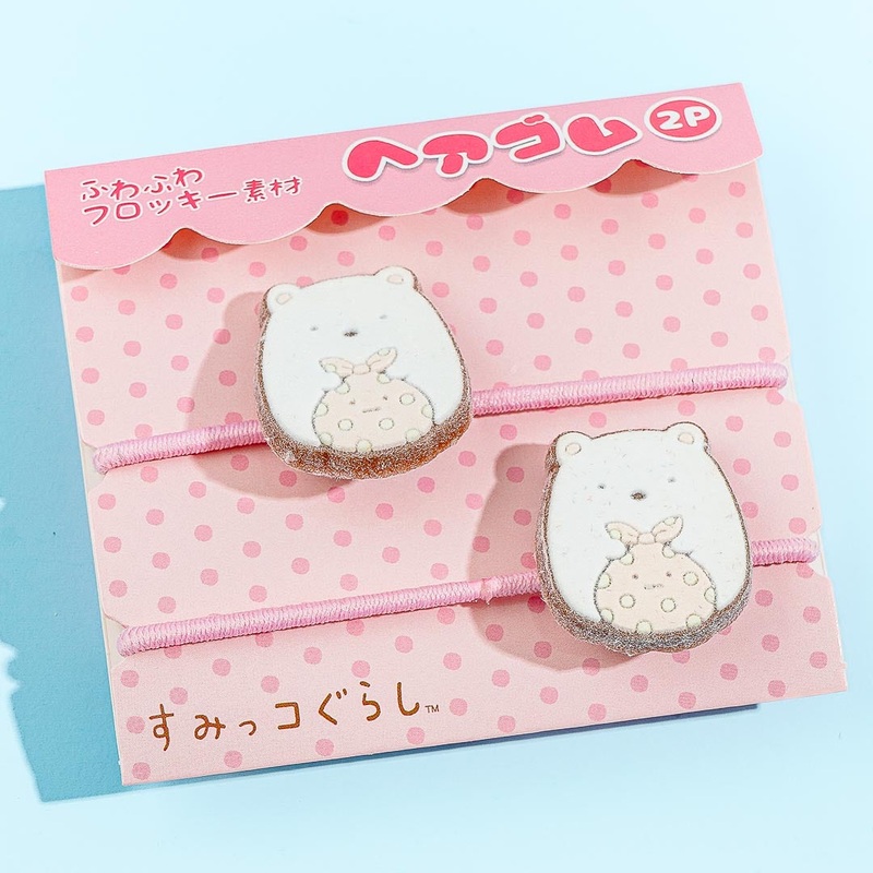 Sumikko Gurashi Flocking Hair Tie Set - Shirokuma & Furoshiki