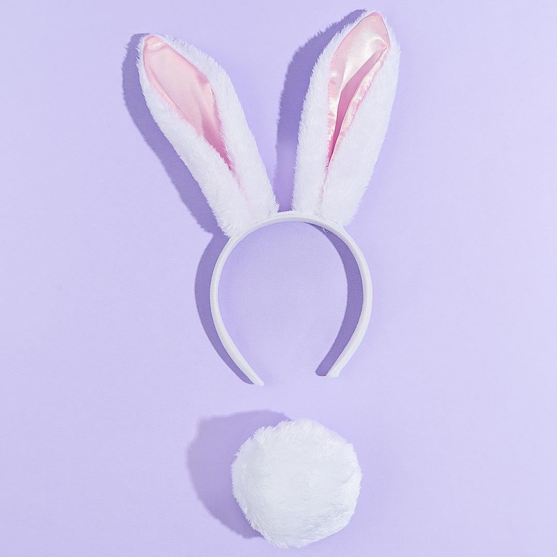 Bunny Ears & Tail Set - White