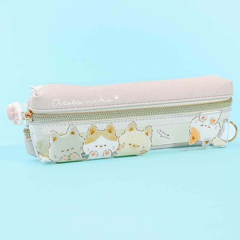 Asobo Neko Zippered Dual Compartment Pen Case