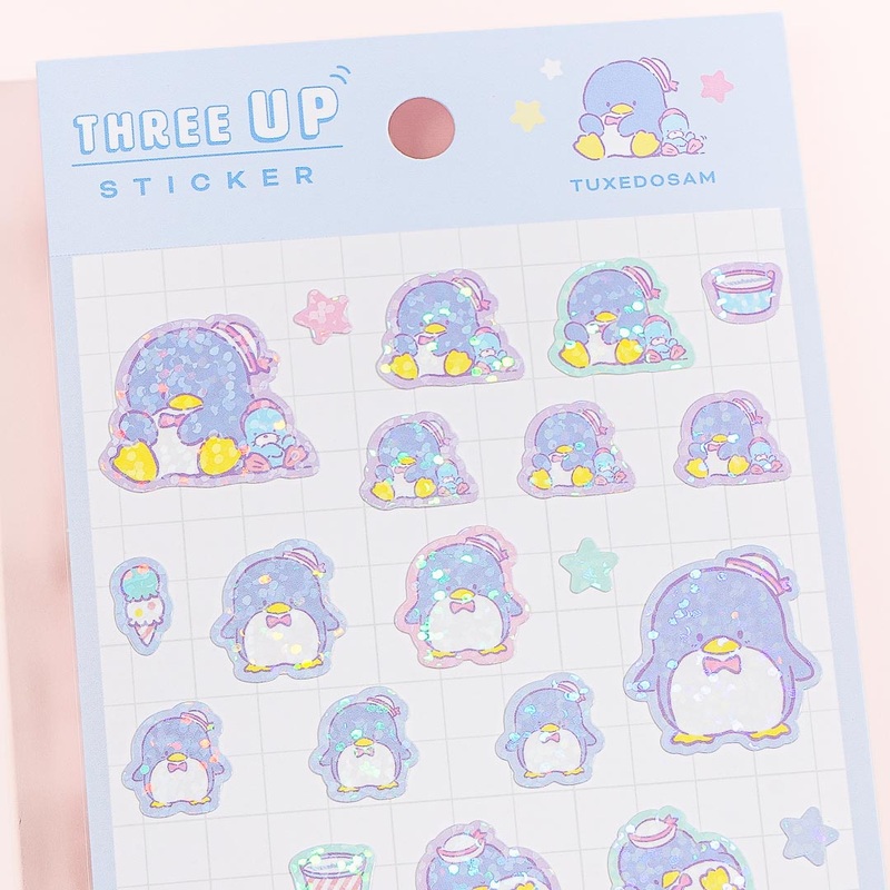 Tuxedosam Three-Up Sparkling Sticker Sheet