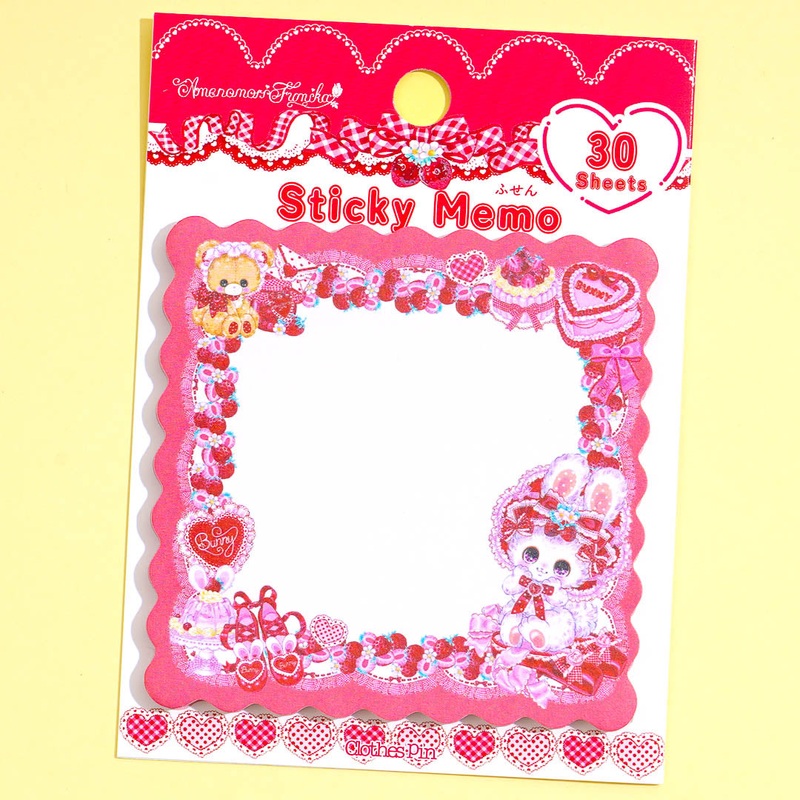 Amenomori Fumika Strawberry Bunny Sticky Notes