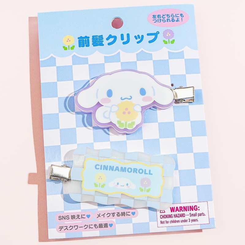 Cinnamoroll Pastel Checker Hair Clip Set