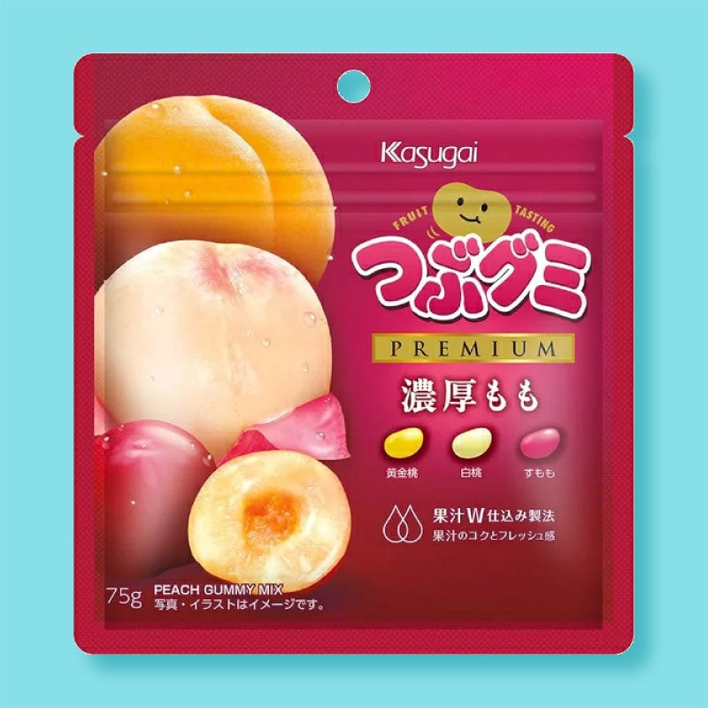 Kasugai Tsubu Gummy Premium Candy - Rich Peach