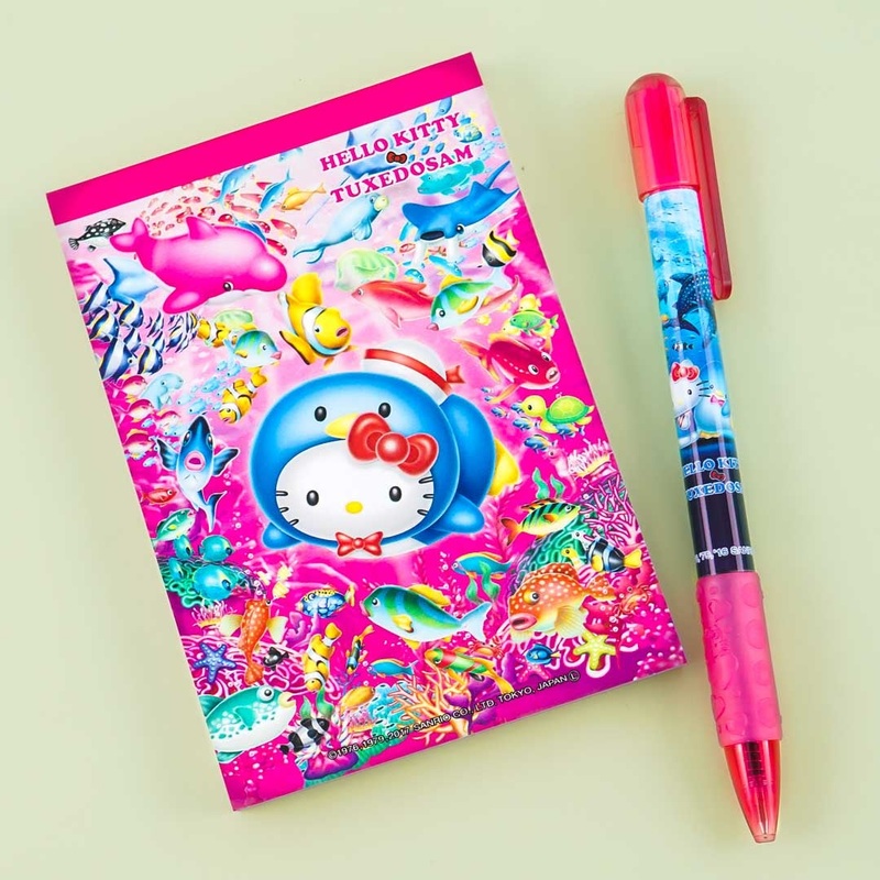 Hello Kitty & Tuxedosam Memo Pad & Ballpoint Pen Set