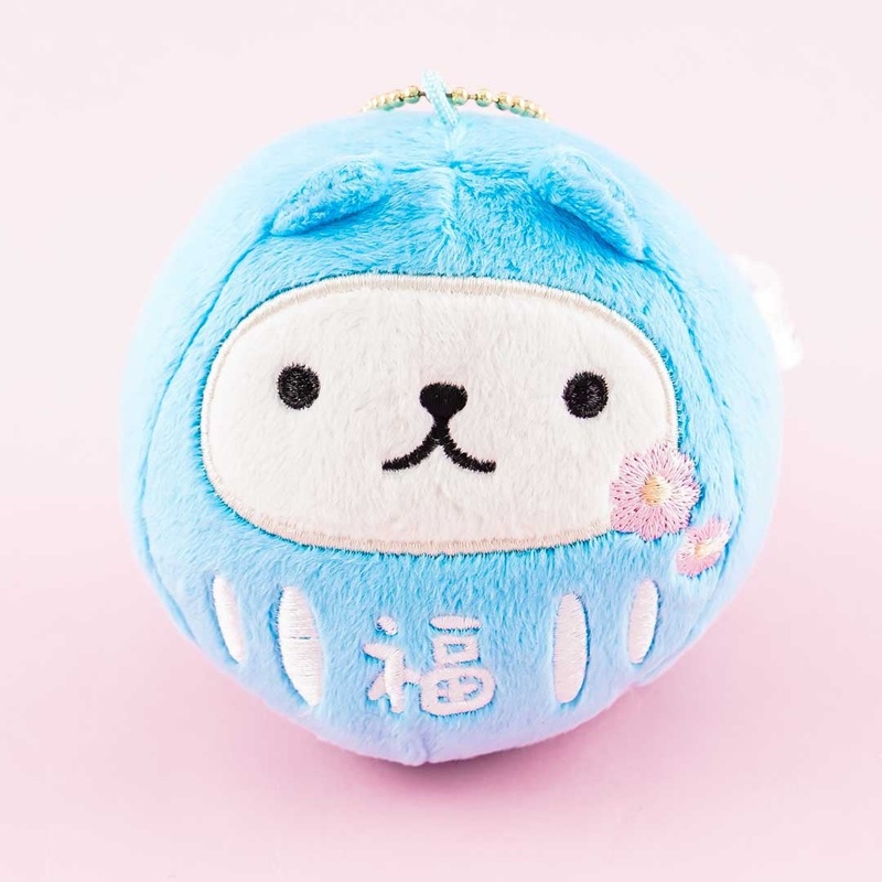 Kapibara-san Fuku Daruma Plushie Charm - White-san