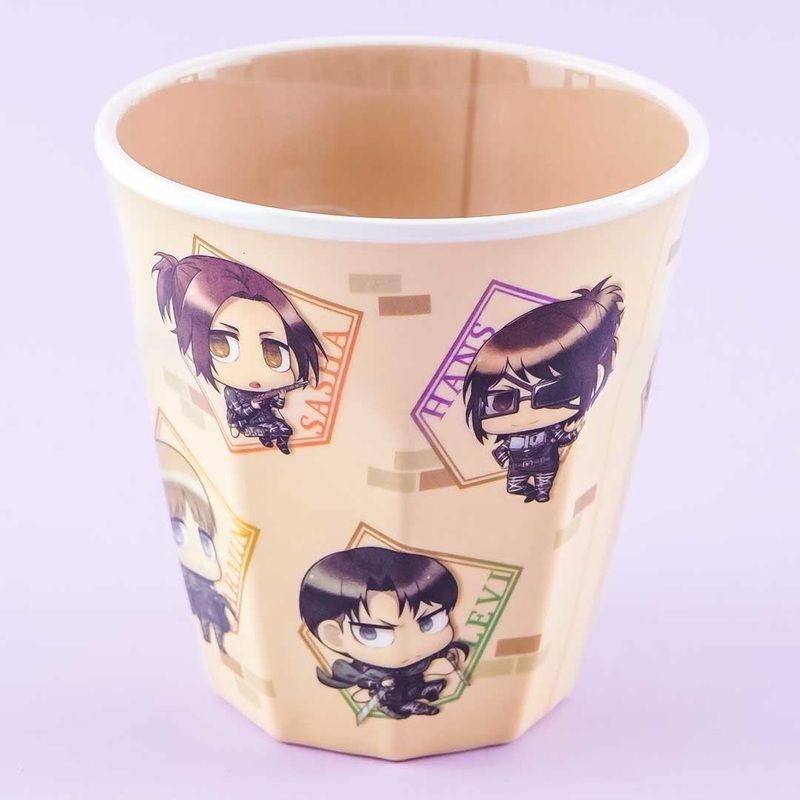 Attack On Titan Chibi Characters Drinking Cup