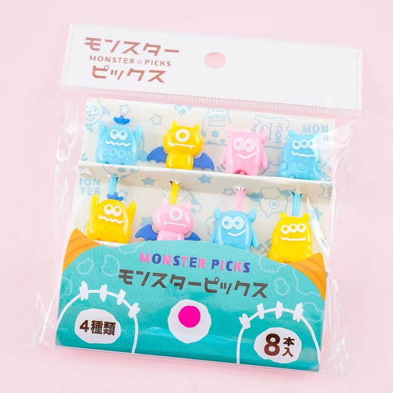 Funny Monster Faces Food Pick Set