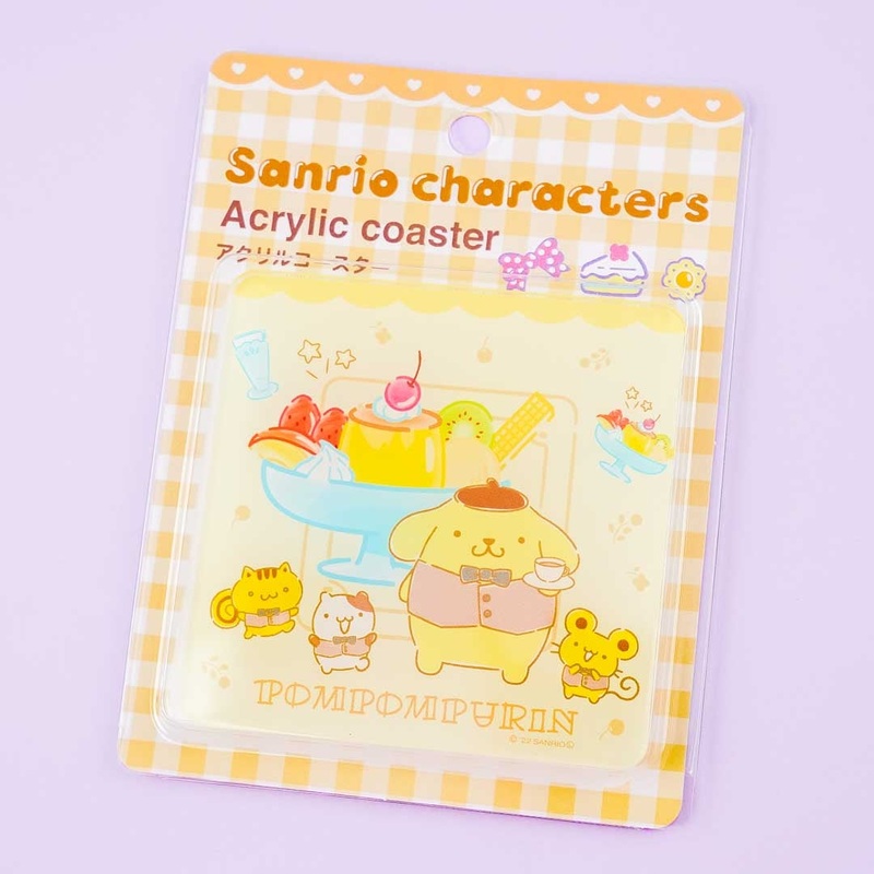 Pompompurin Pudding Cafe Acrylic Coaster