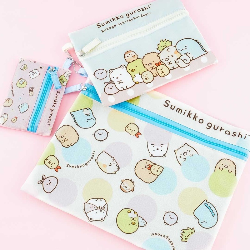 Sumikko Gurashi Dotted Flat Pouch Set - 3 pcs