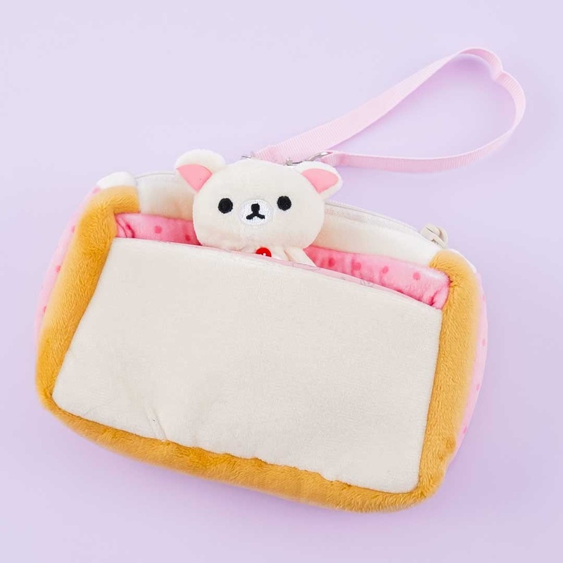 Korilakkuma Strawberry Jam Sandwich Plushie Pouch