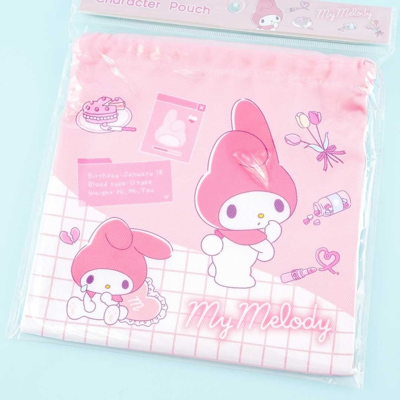 My Melody Lovely Profile Drawstring Bag