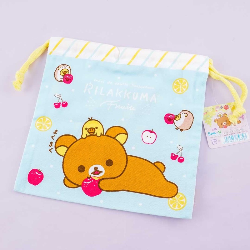 Rilakkuma Fruits Drawstring Pouch