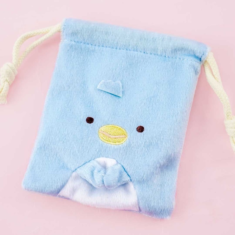 Sumikko Gurashi Embroidered Mini Drawstring Pouch - Penguin