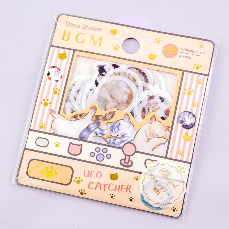 BGM Sticker Flakes - Kitty UFO Catcher