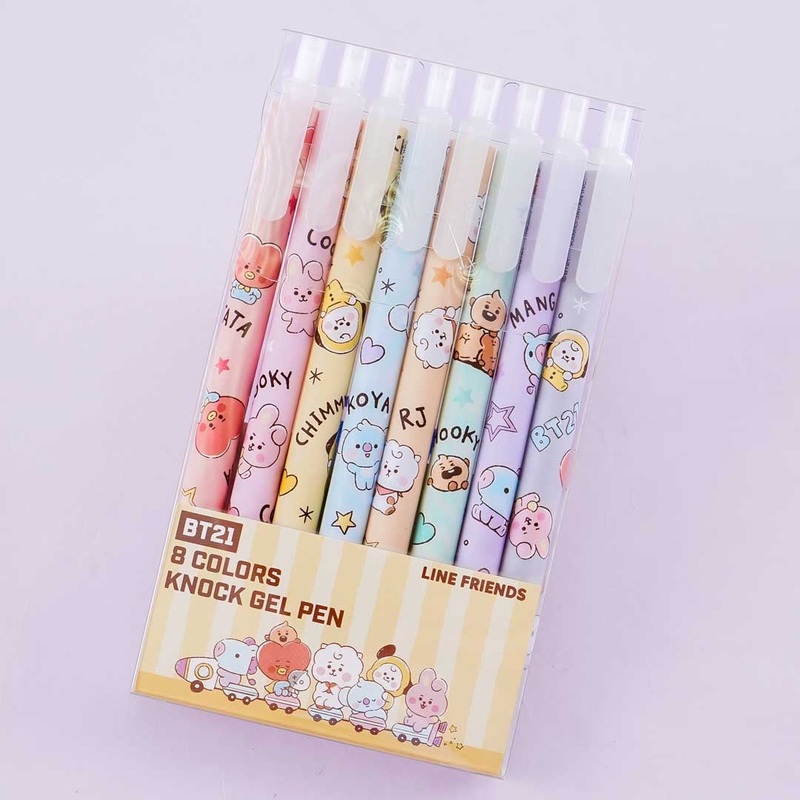BT21 Knock Gel Pen Set