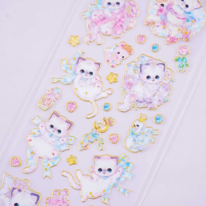Amenomori Fumika Fluffy Kitty Clear Seal Stickers