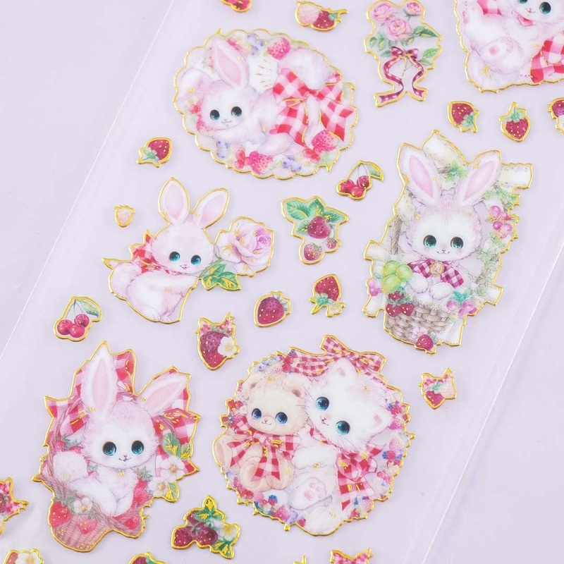 Amenomori Fumika Sweet Bunny Clear Seal Stickers