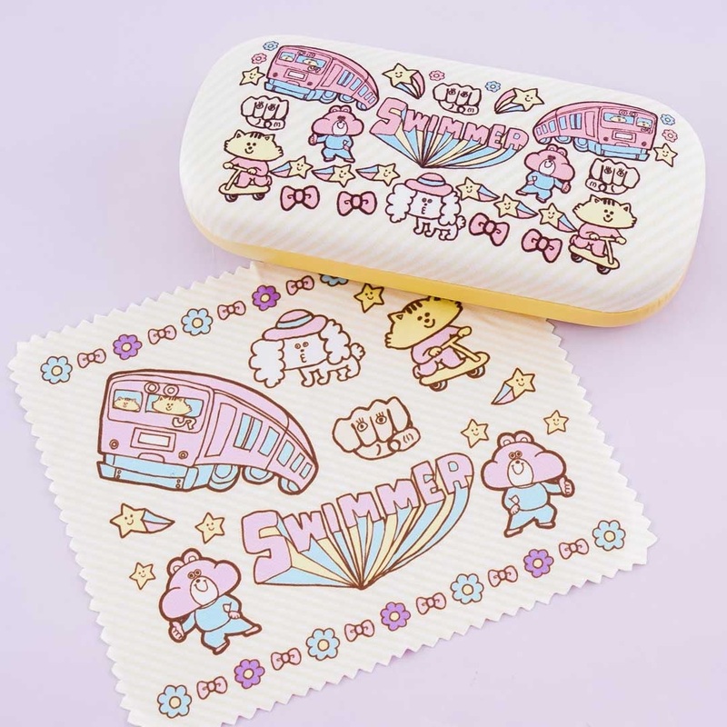 SWIMMER Train Star Friends Eyeglass Hard Case