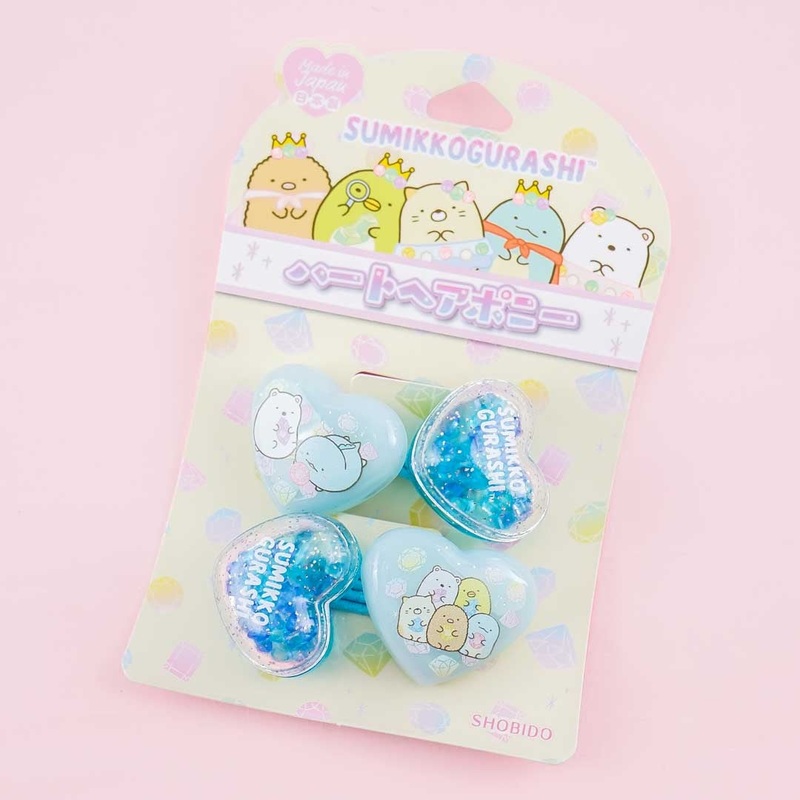 Sumikko Gurashi Jewel Love Hearts Hair Tie Set - Blue