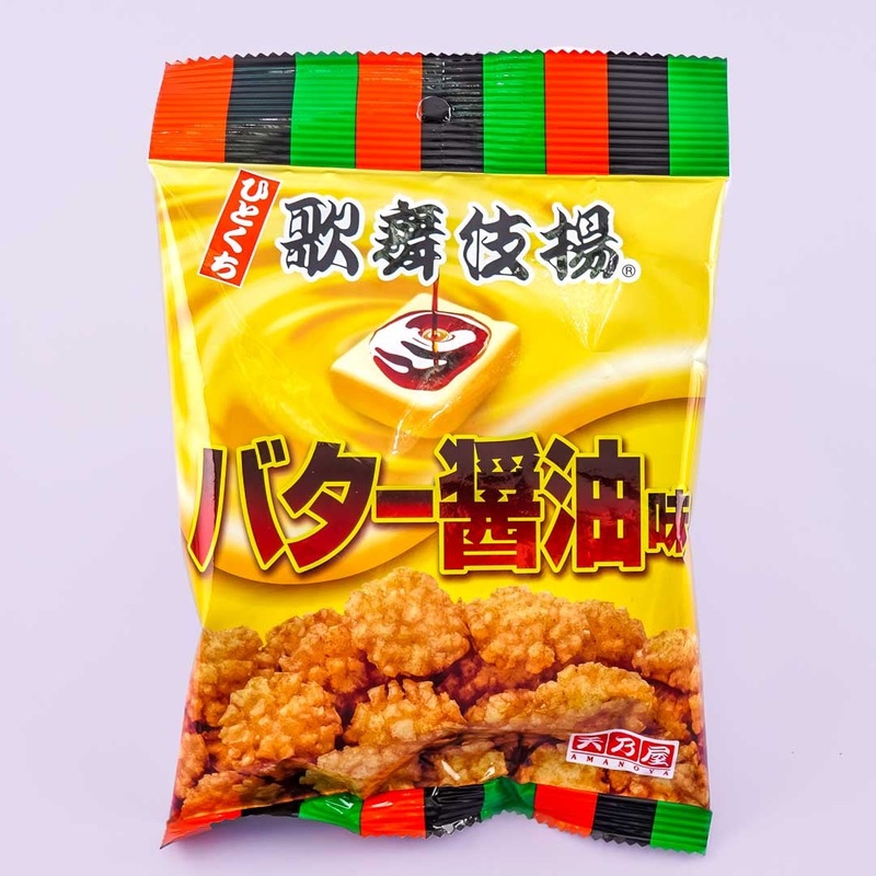 Amanoya Hitokuchi Kabuki Fried Butter Soy Sauce Rice Crackers