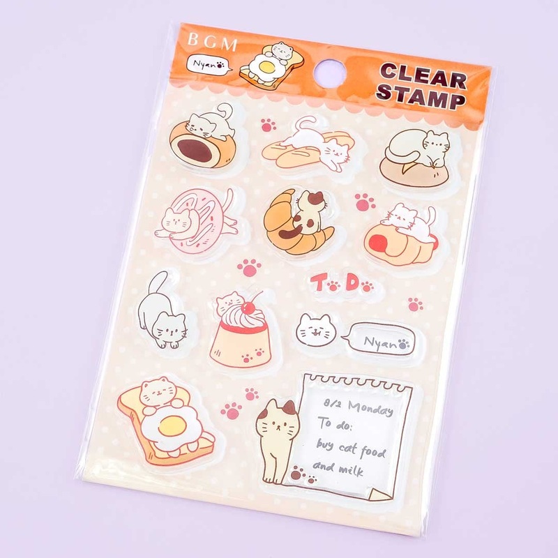 BGM Bread Cat Clear Stamp Stickers