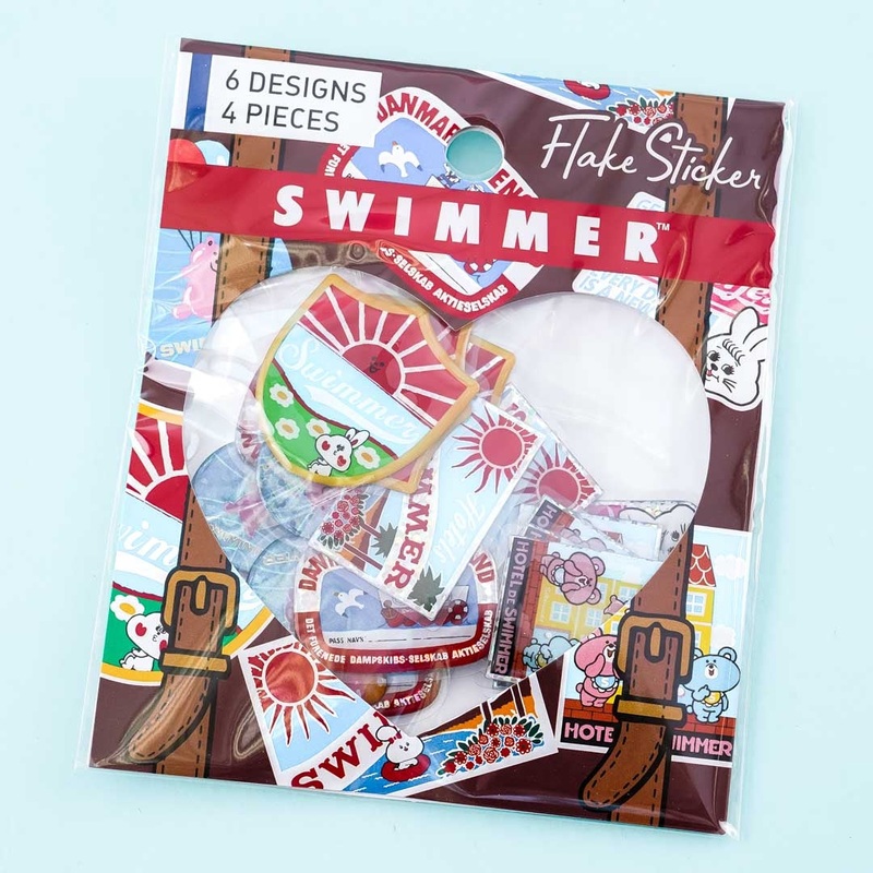 SWIMMER Fun Travels Puffy Sticker Flakes