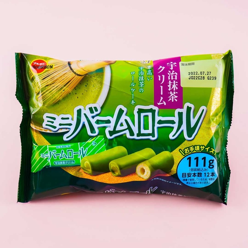 Bourbon Mini Baum Roll Snack Pack - Uji Matcha Cream