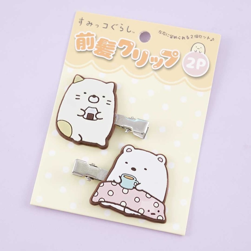 Sumikko Gurashi Side Bangs Hair Clips - Neko & Shirokuma