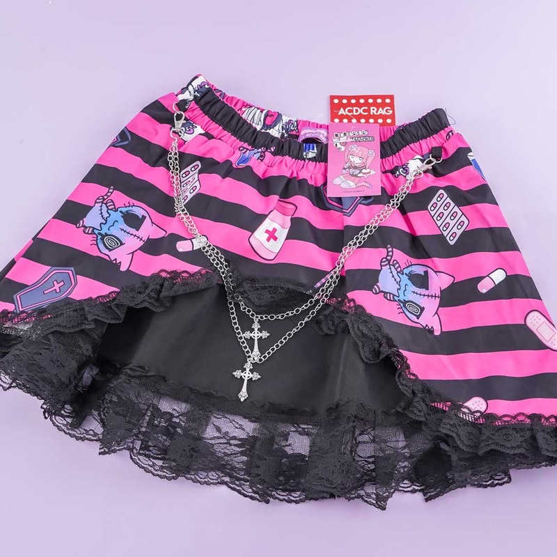 ACDC RAG Yami Kawaii Punk Menhera-chan Skirt - Black