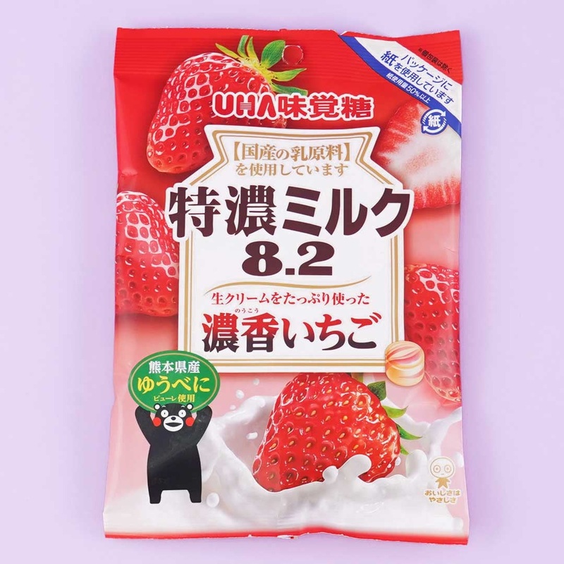 UHA Tokuno Milk 8.2 Strong Strawberry Candy
