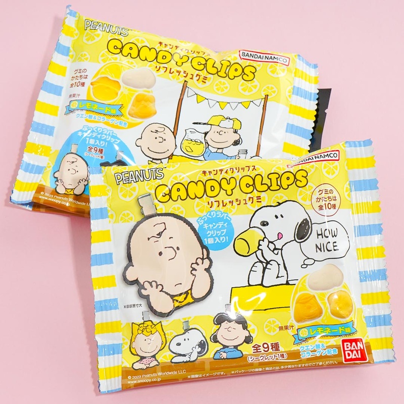 Bandai Peanuts Gummy Candy with Rubber Clip - Lemonade