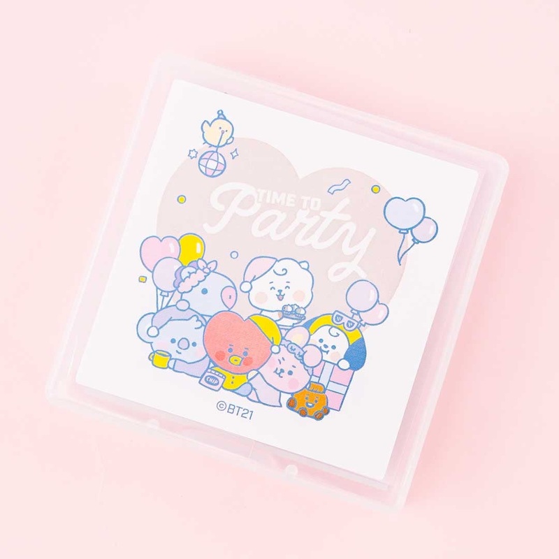 BT21 Baby Slumber Party Memo Pad With Clear Case