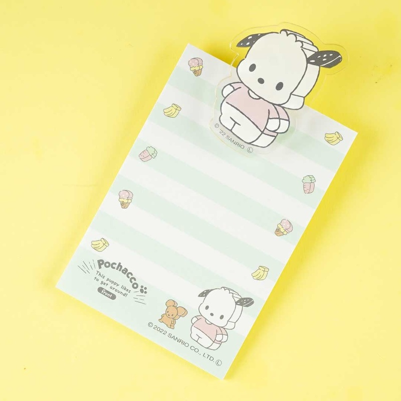 Pochacco Memo Pad & Acrylic Clip Set