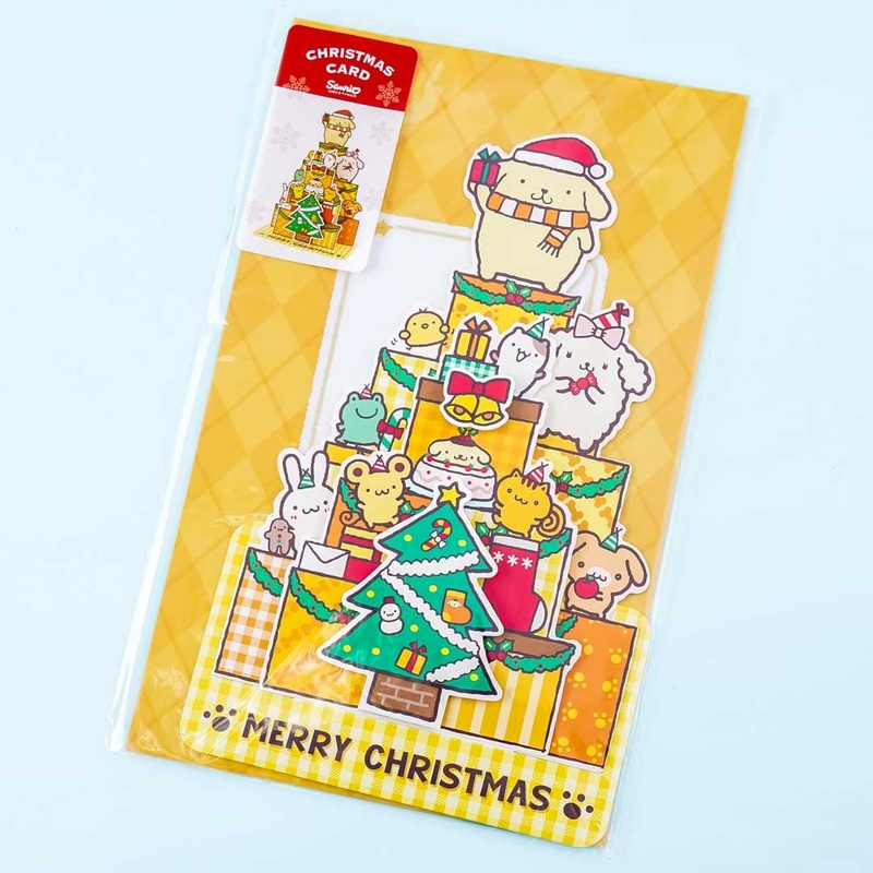 Pompompurin Christmas Tree Card